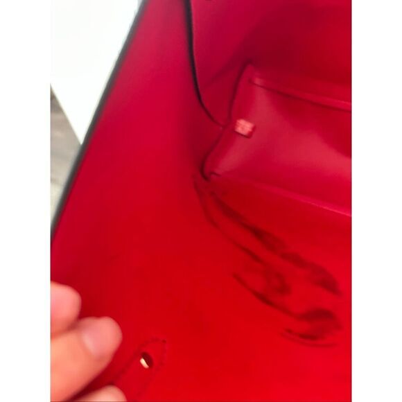 Victoria's Secret Black Faux Leather Large Tote Bag w/ Red Lining XOXO Bag - Picture 3 of 5